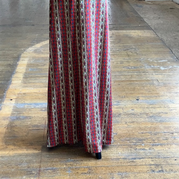 70s handcrafted polyester maxi dress - Picture 9 of 14